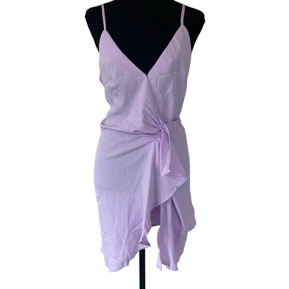 New Cupshe wrap mini dress swimsuit cover lilac purple summer beach vacation S